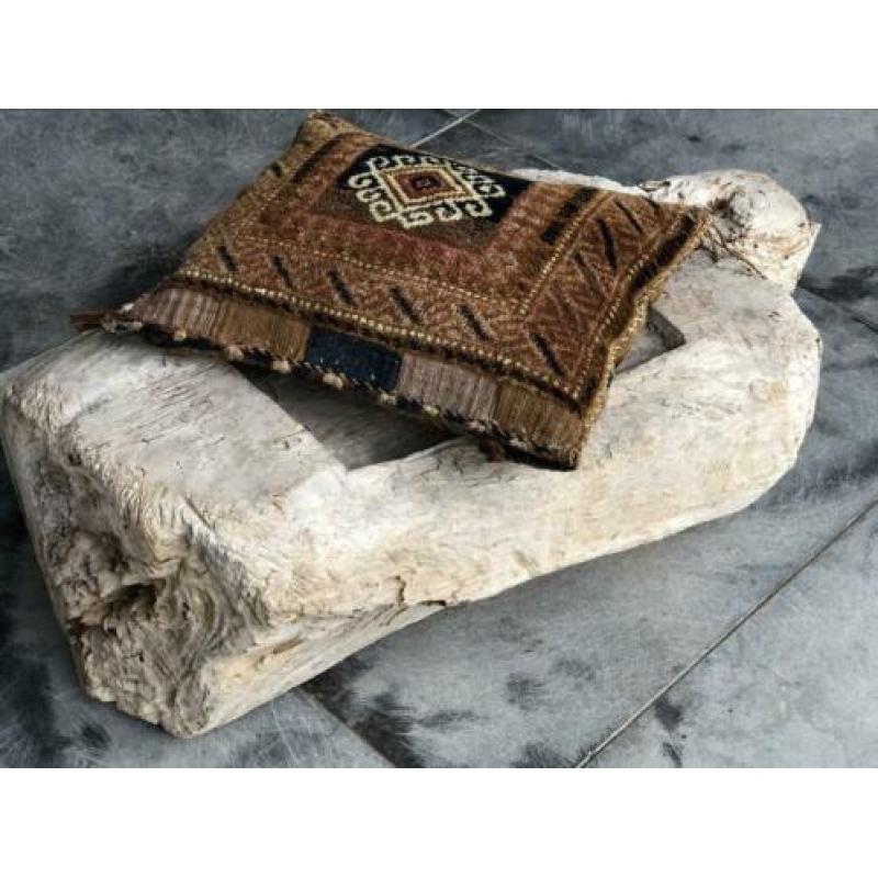 Enorme houten vijzel Bijzettafel sober Hoffz Boho VT WONEN