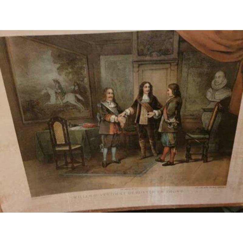 Willem III verzoent de Ruyter en Tromp schoolplaat