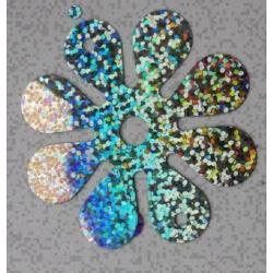7 stuks gekleurde metallic bloemen voor o a. kaarten maken
