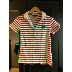 Tommy Hilfiger polo rood/wit - maat S