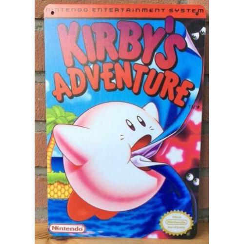 KIRBY'S ADVENTURE Metalen Wandbord poster Nintendo kirby