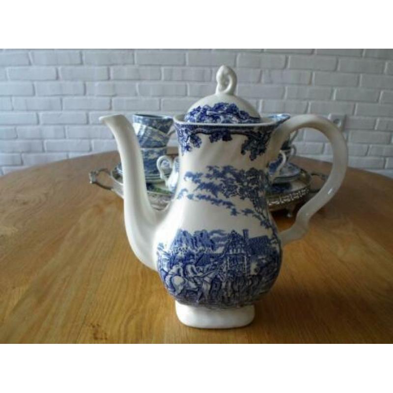 blauw servies zonder dienblad
