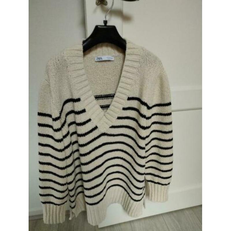 Zara gestreepte trui oversized maat m