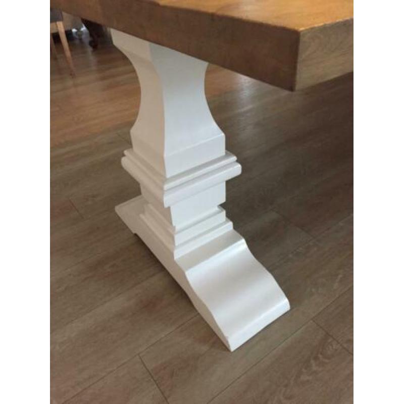 Prachtige eettafel kloostertafel greywash eiken, kwaliteit