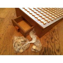Oude houten bingo set