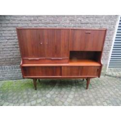 Deens design highboard wandmeubel mid century vintage teak
