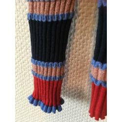 ZGAN *CAROLINE BISS* Mooi Blauw / Rood Truitje Met Cashmere