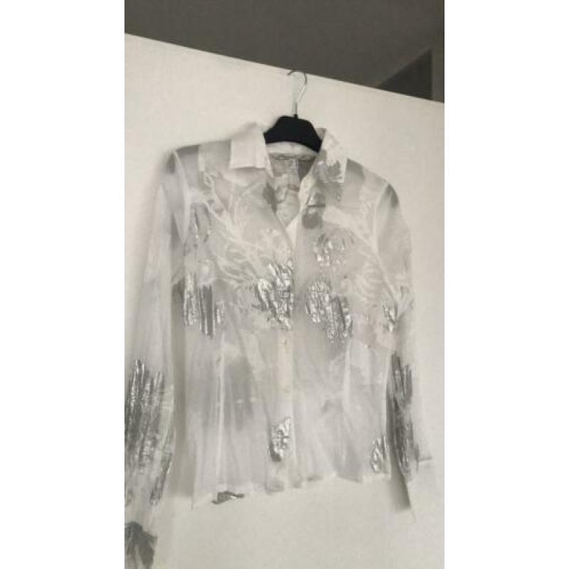 Bandelora witte blouse met zilver accenten nieuw maat 36