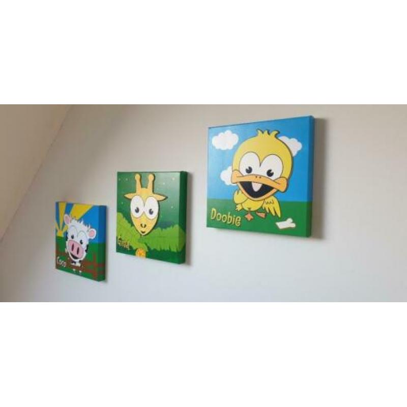 Kinder Kapstok Olifant/Giraf/Aap 4 haakjes/haken ALS NIEUW