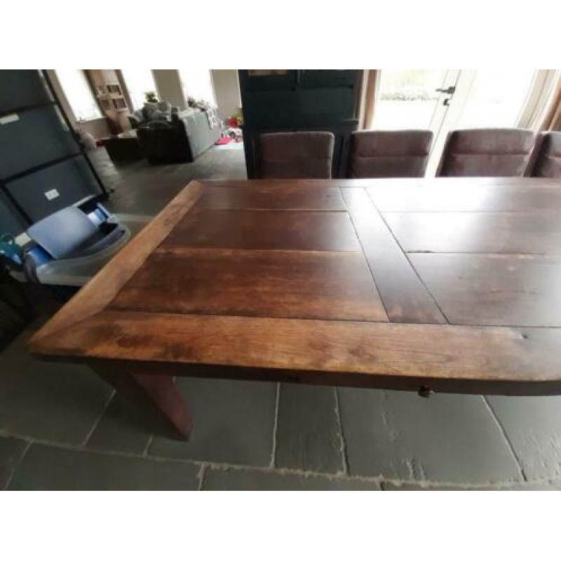 lange eiken houten eettafel