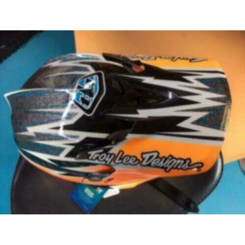 Troy Lee Designs BMX Helm, Oranje/Zwart, Adult Small, Nieuw