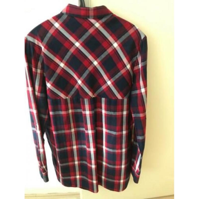 Zara - Blauw rood geruite blouse maat M