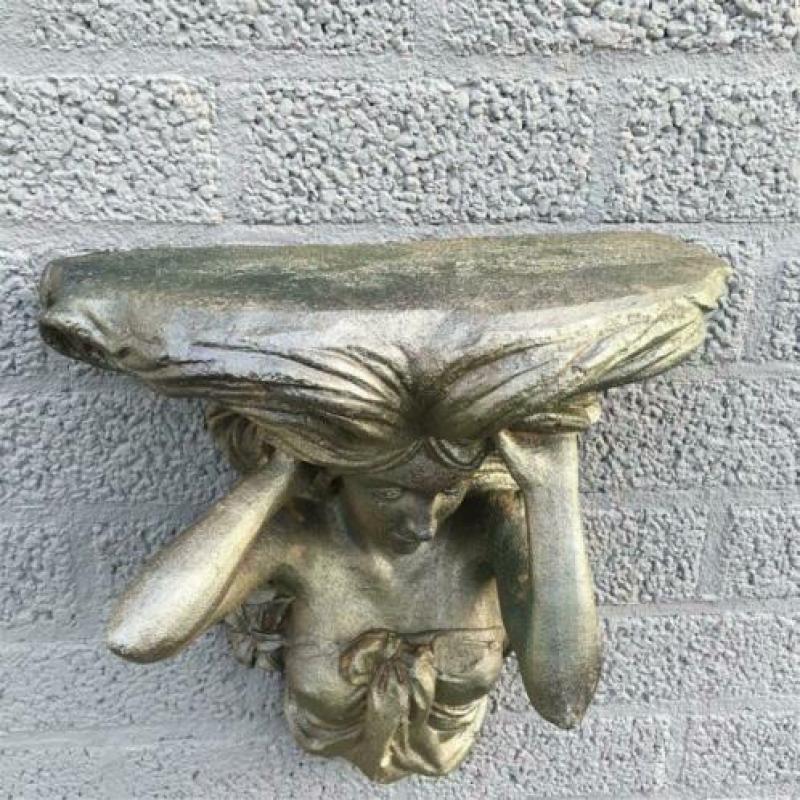 Prachtig zwaar gietijzeren wandornament-jugendstil