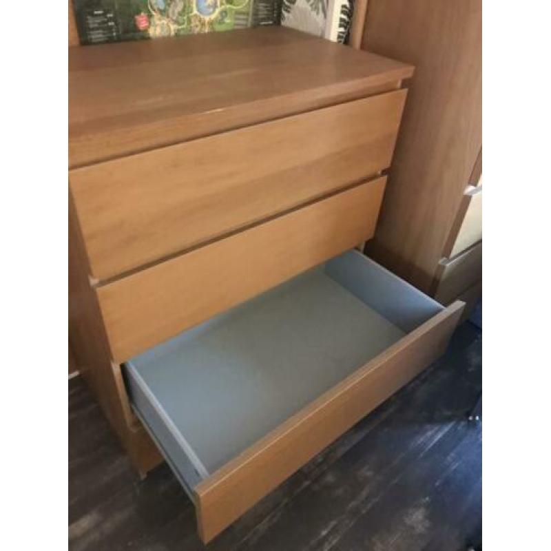 Ikea malm 4 lades 80x49x100 donker eiken