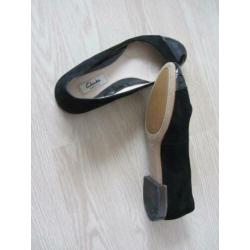 **CLARKS** mooi Zwart/leren/suede, BALLERINA,S,Maat 38