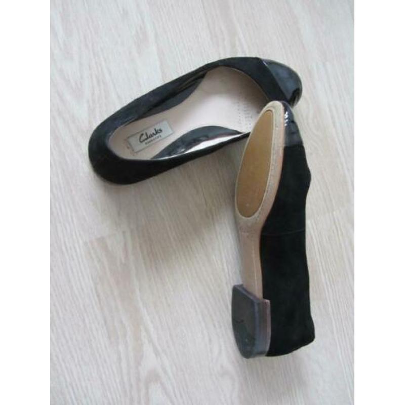 **CLARKS** mooi Zwart/leren/suede, BALLERINA,S,Maat 38