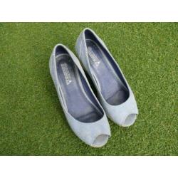 GAASTRA schoenen met sleehak maat 38 licht blauw spijkerstof