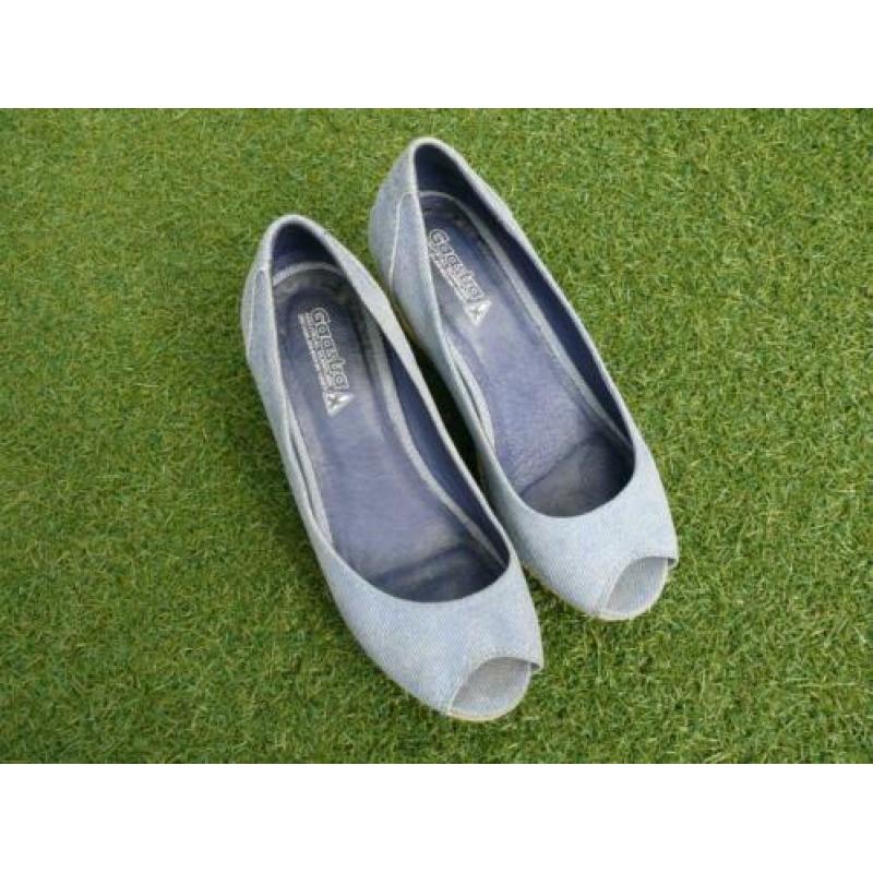 GAASTRA schoenen met sleehak maat 38 licht blauw spijkerstof