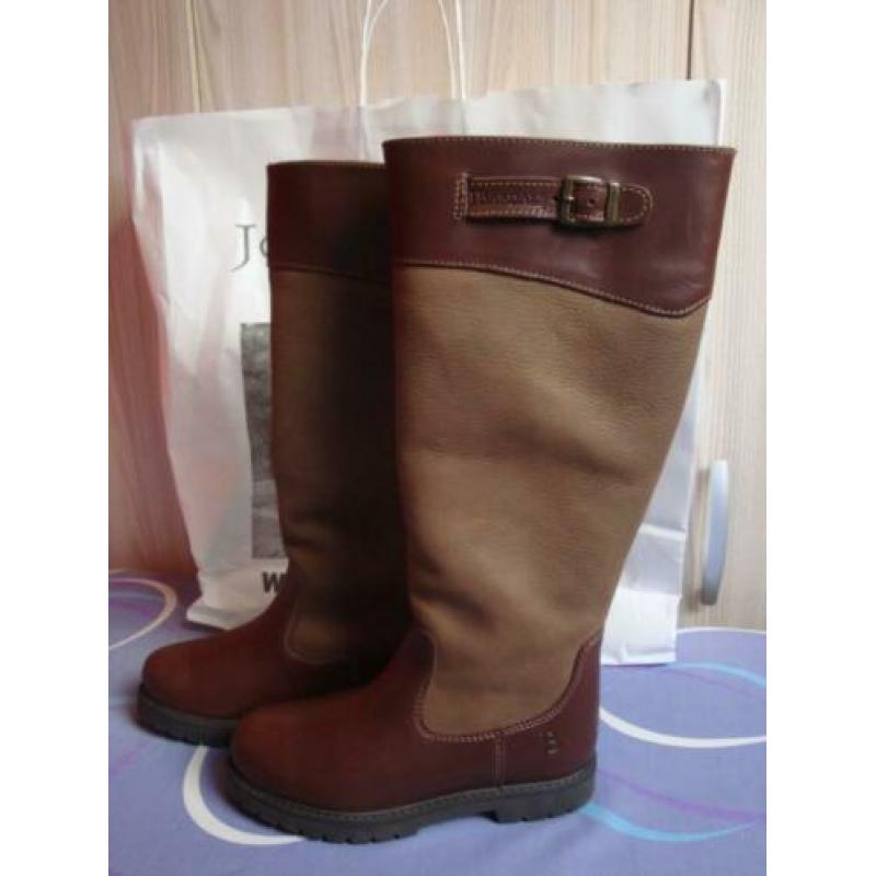Nieuwe donkerbruin leren JOHN BARDALE outdoor laarzen. 36