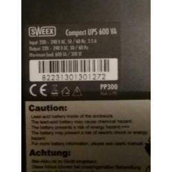 Sweex compact ups 600 va noodstroomvoeding.