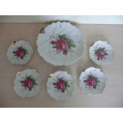 Vintage bonbon/petitfour schaaltjes.Roos decoratie.