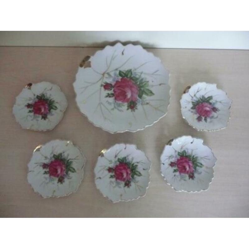 Vintage bonbon/petitfour schaaltjes.Roos decoratie.