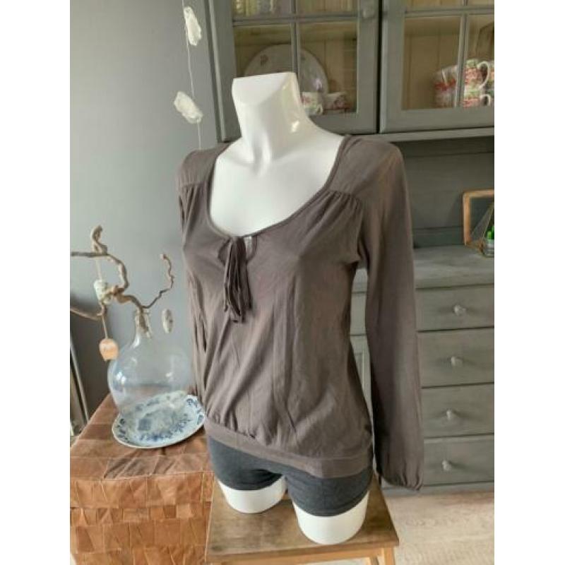 Bruine top longsleeve van Sutherland maat XXS