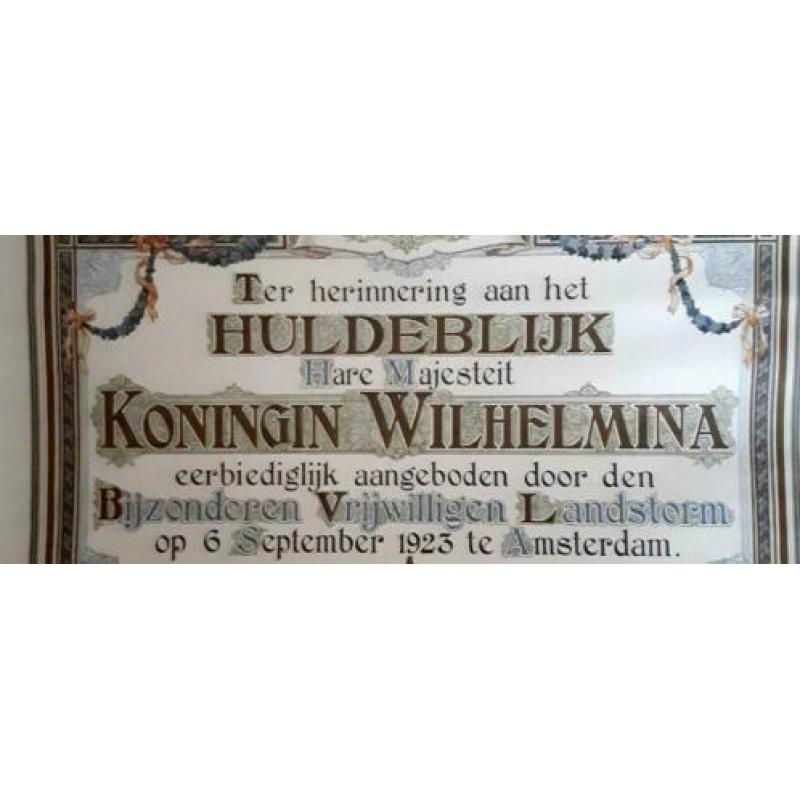 Huldeblijk Koningin Wilhelmina 1923 (25 jr BVL)