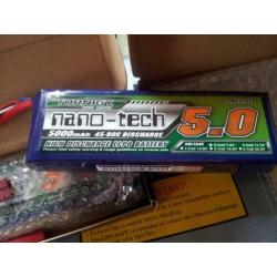 3S lipo 5000 mah, 45C continu - 90C burst. Nieuw €62,00