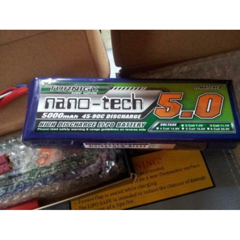 3S lipo 5000 mah, 45C continu - 90C burst. Nieuw €62,00