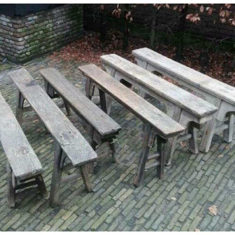 Chinese oude houten bankjes bank bankje