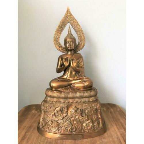 Uniek Brons Boeddha Dharma chakra Levensloop beeld