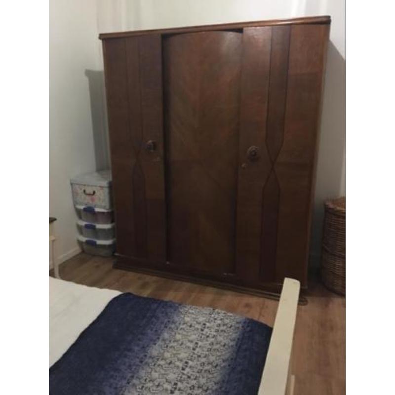 Vintage art deco 3 deurs kledingkast jaren 30