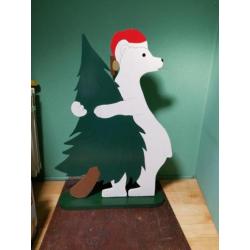 Houten Kerst ijsbeer!
