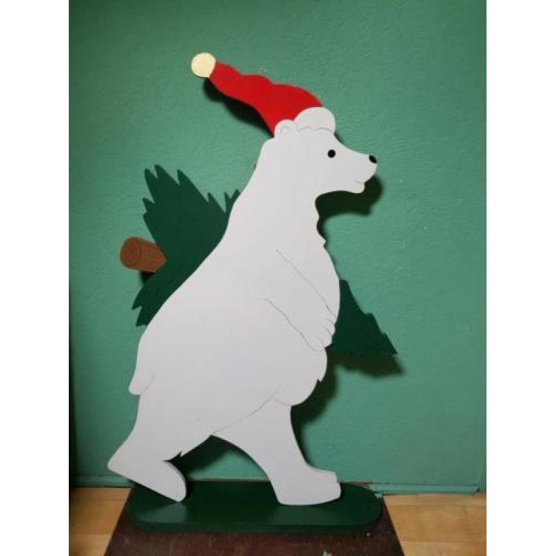 Houten Kerst ijsbeer!