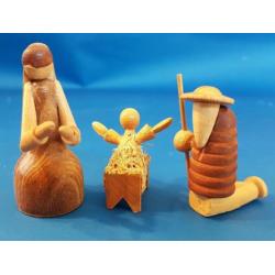 houten mini kerstgroep met stalletje