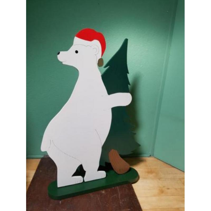 Houten Kerst ijsbeer!