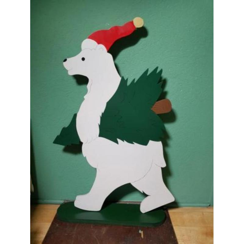 Houten Kerst ijsbeer!
