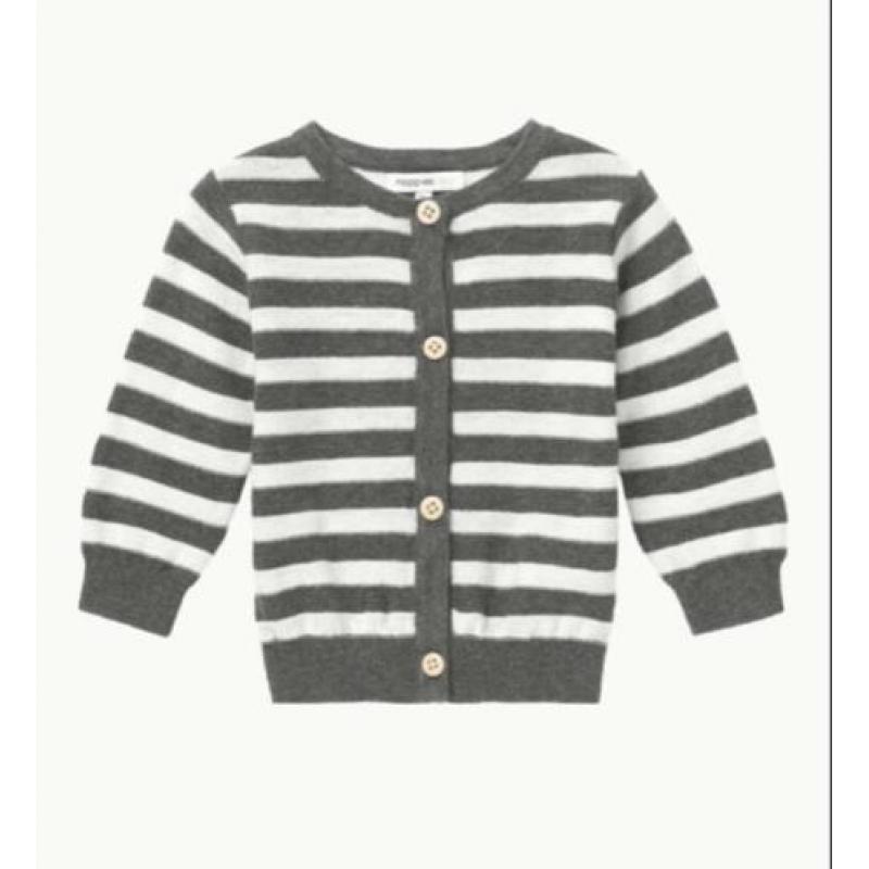 Noppies vest Mt 50 donkergrijs gestreept