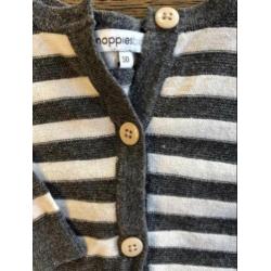Noppies vest Mt 50 donkergrijs gestreept