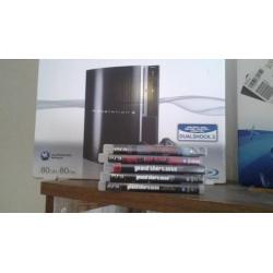 nieuw ps3 met 5 games er bij doos boekjes hdmi kabel