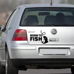born to fish - auto sticker Uniquewinkel