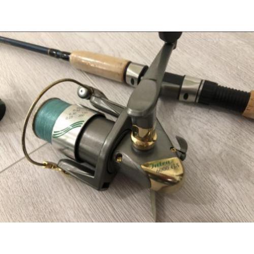 Shakespeare sportvishengel 2,40m, Intra 6000gs molen