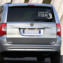 born to fish - auto sticker Uniquewinkel