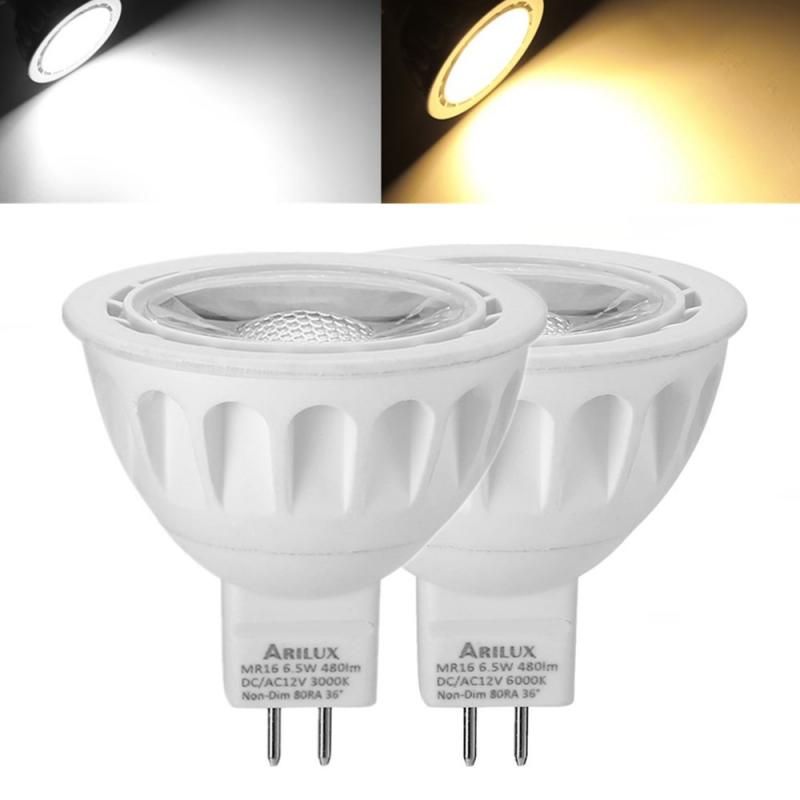 1X 5X 10X ARILUX® MR16 6.5W SMD2835 480LM LED Spotlight Lamp Bulb Non Dimmable AC DC12V