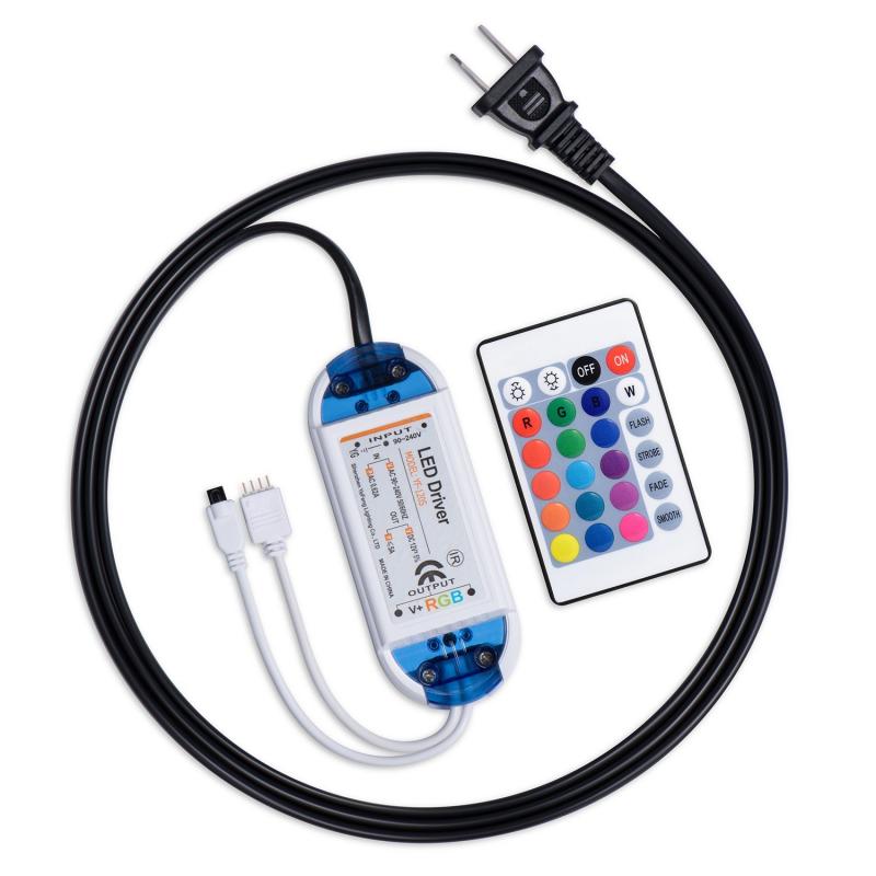AC90 240V To DC12V 5A 60W Power Adpter LED Driver with 24 Keys Remote Control for RGB Strip Light