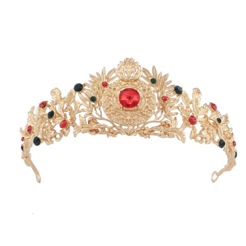 Bride Rhinestone Crystal Princess Queen Gold Crown Tiara Wedding Party Prom Headpiece