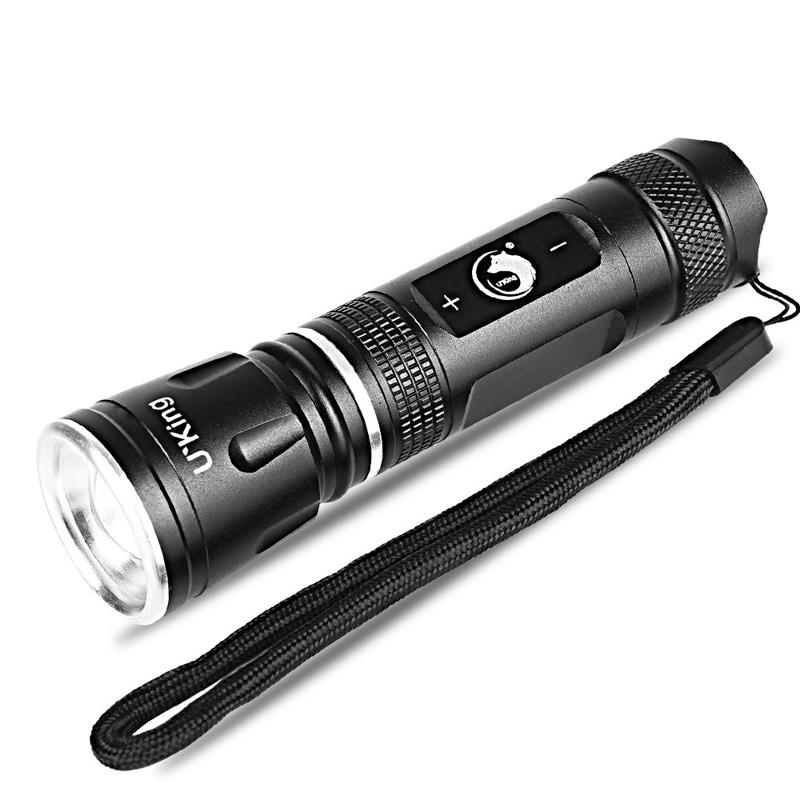U King ZQ X996 XPE 600LM 3Modes Zoomable LED Flashlight 18650