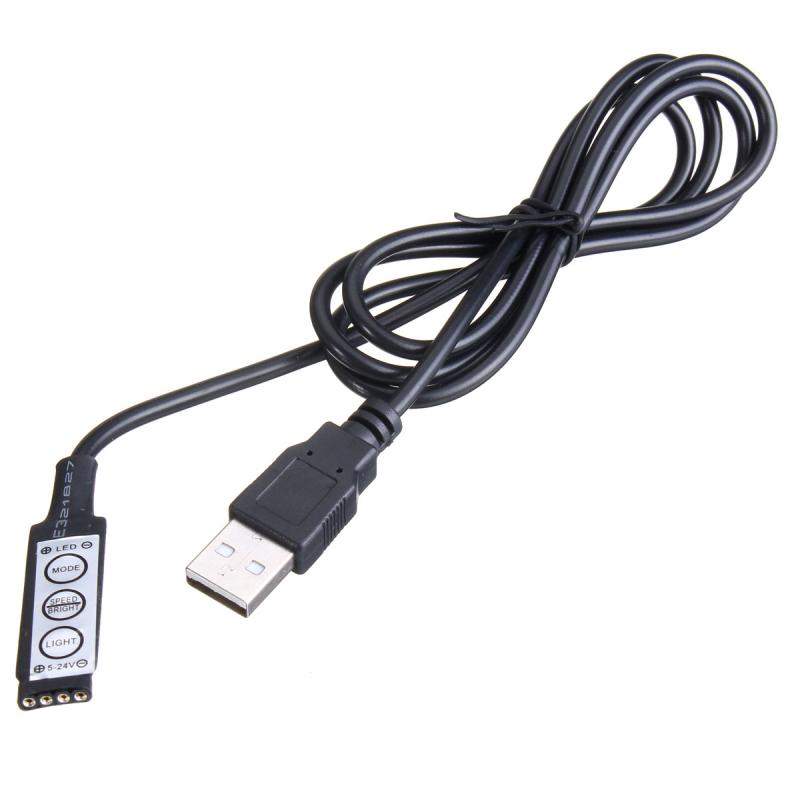 3 Keys USB Remote Controller For DC5 24V 5050 RGB LED Strip Light