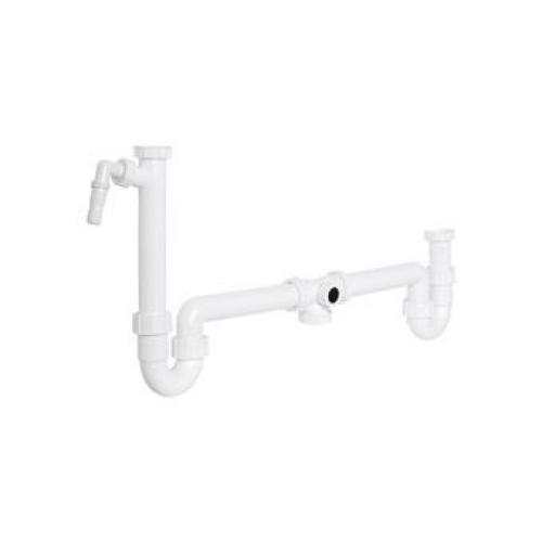 Plieger Plieger kunststof duplex sifon m. (vaat)wasmachine aansluiting 6 4 x40mm klem komo keur wit